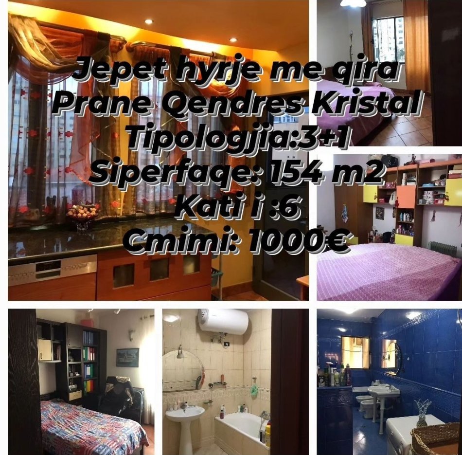 Tirane, jepet me qera apartament 2+1 Kati 6, 158 m² 1.000 € (Komuna Parisit)