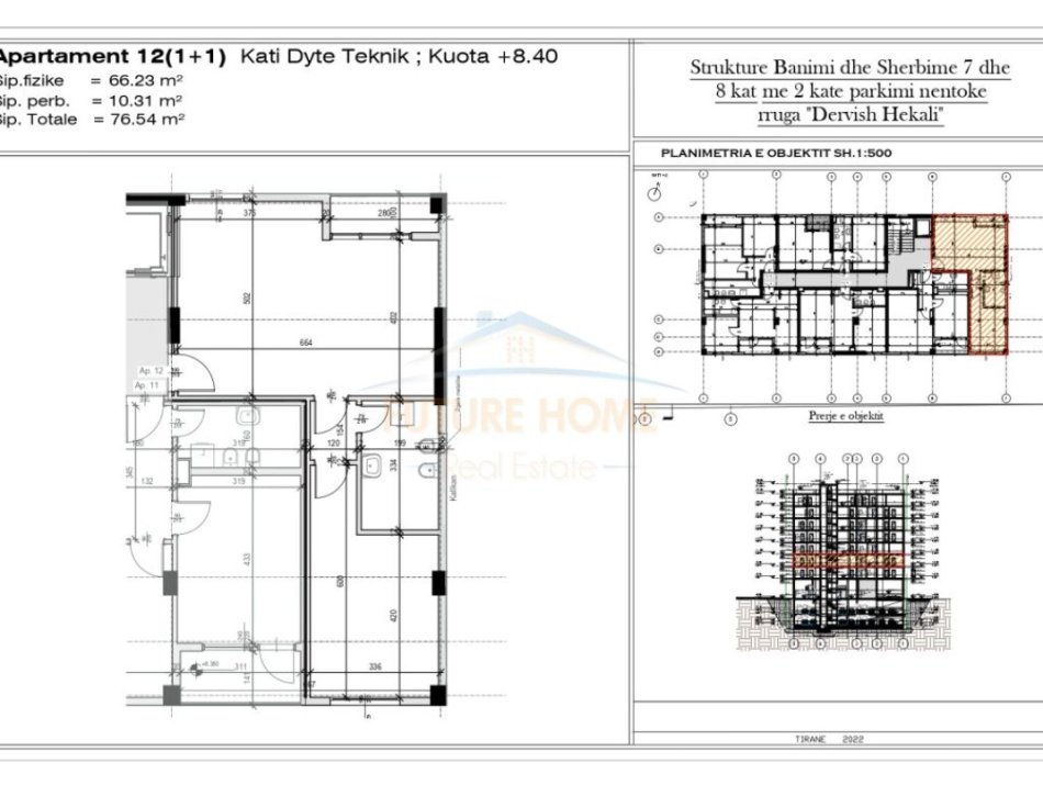 Tirane, shitet apartament 1+1 Kati 2, 66 m² 170.000 € (prane Shkolles se Kuqe, Rruga Qemal Stafa, Tirane AREA44862)