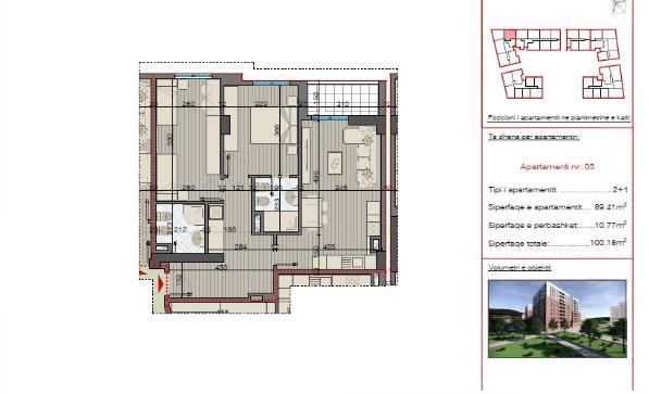 Tirane, shitet apartament 1+1+BLK Kati 4, 75 m² 750 Euro/m2 (BULEVARDI KASHAR, ASTIR)