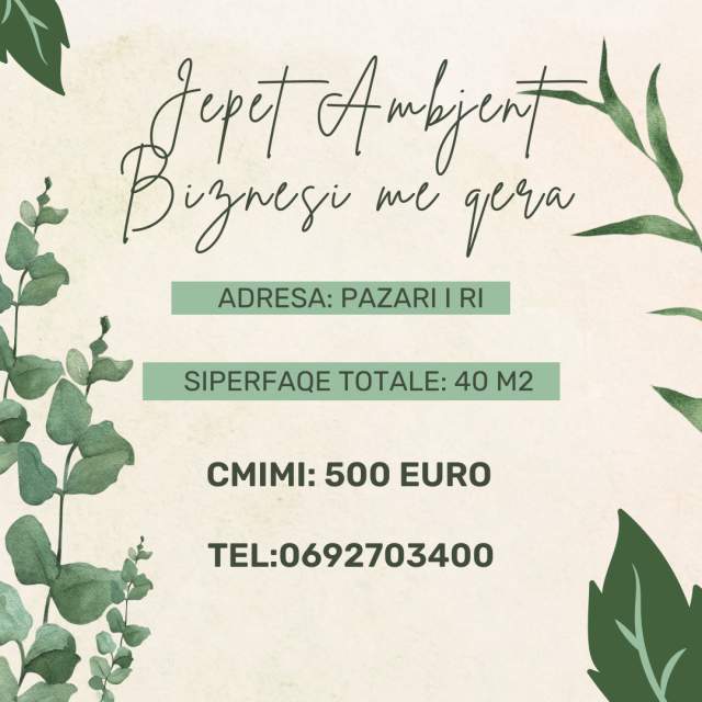 Tirane, jap me qera ambjent biznesi Kati 1, 40 m² 500 Euro (Pazari i ri)