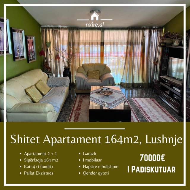 Tirane, shitet apartament 2+1+BLK Kati 4, 164 m² 70.000 Euro (Misto Mame, Lushnje)