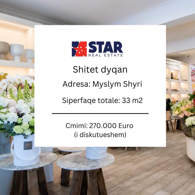 Tirane, shitet dyqan 33 m² 270.000 Euro