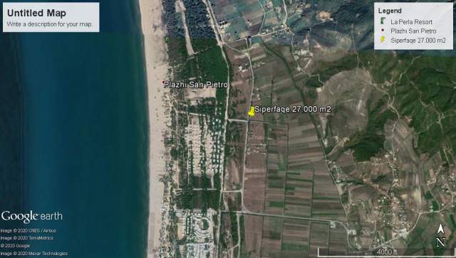 Gjiri Lalezit, shes toke ne bregdet 27.000 m² 60 Euro/m2