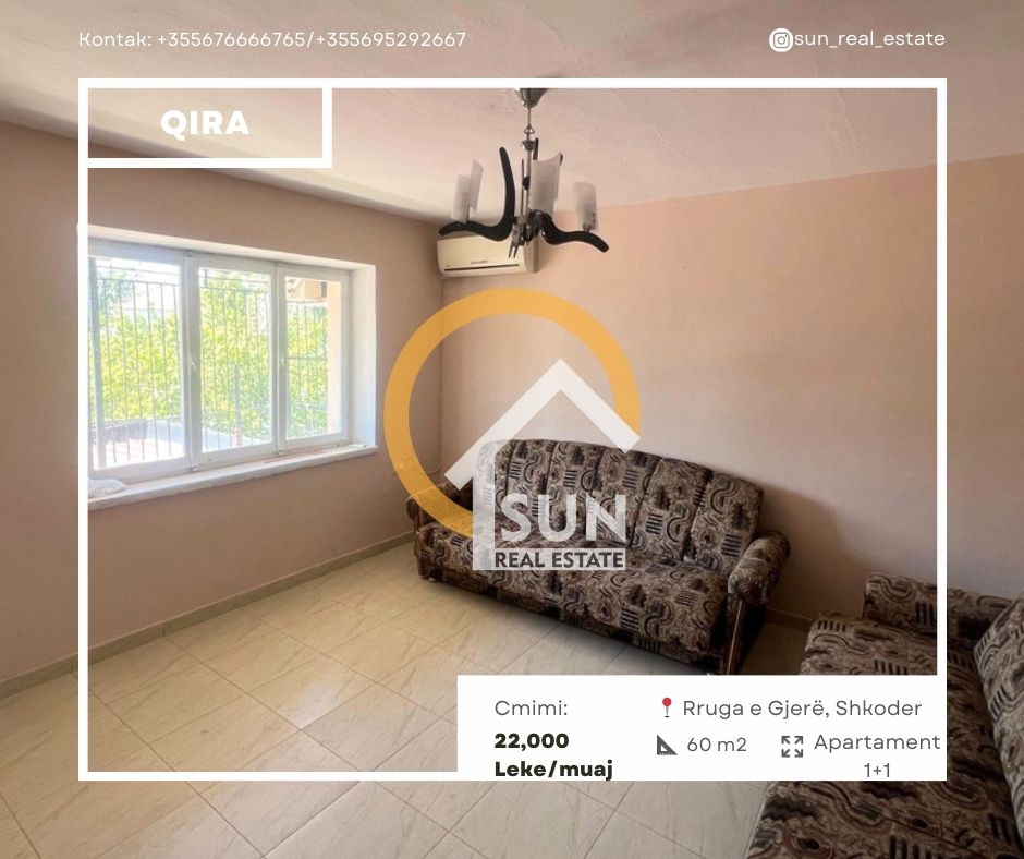 Shkoder, jepet me qera apartament 1+1+Ballkon Kati 2, 60 m² 220 € (BULEVARDI BUJAR BISHANAKU)
