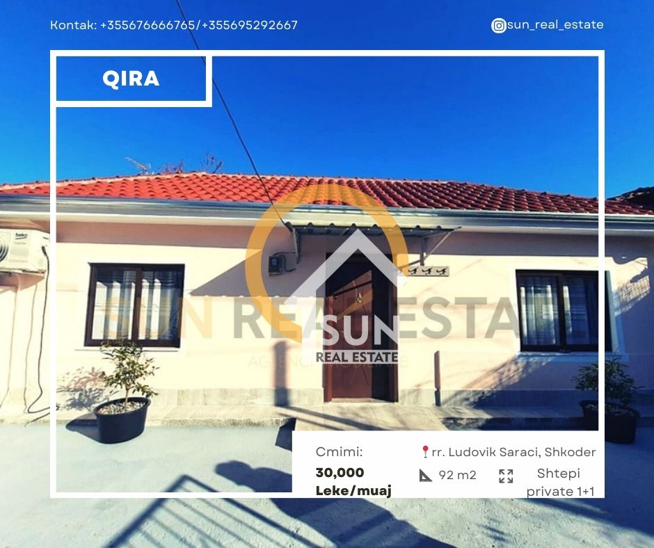Shkoder, jepet me qera shtepi 1+1 Kati 0, 92 m² 300 € (RR. LUDOVIK SARACI)