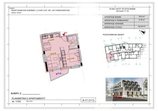 Vlore, shes apartament 1+1+BLK Kati 3, 64 m² 77.260 Euro (Himare - Qender (100m nga deti))