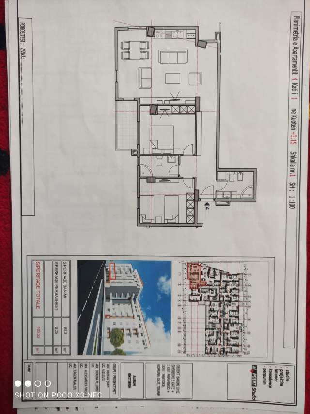 Tirane, shes apartament Kati 2, 103 m² 76.000 Euro (Tufine)