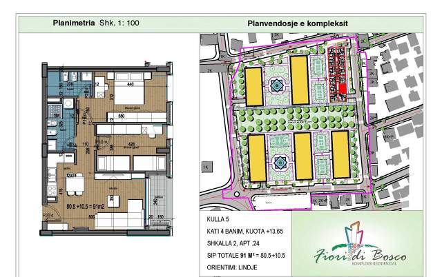 Tirane, shitet apartament 2+1+BLK Kati 4, 1.300 Euro (Adresa: Don bosko kompleks i ri)
