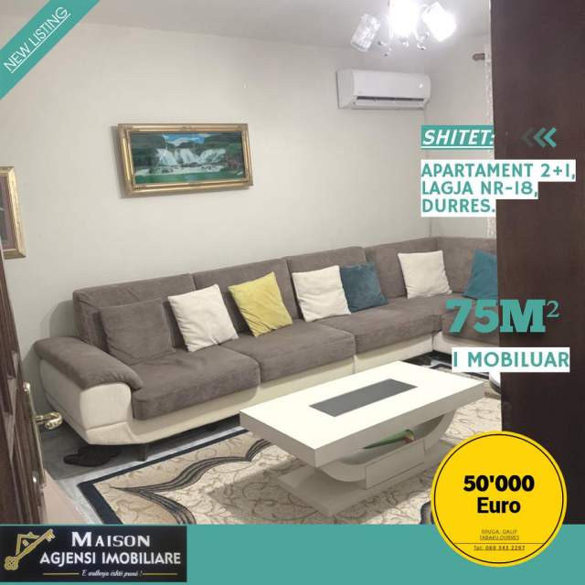 Durres, shitet apartament 2+1+A+BLK Kati 2, 75 m² 50.000 Euro