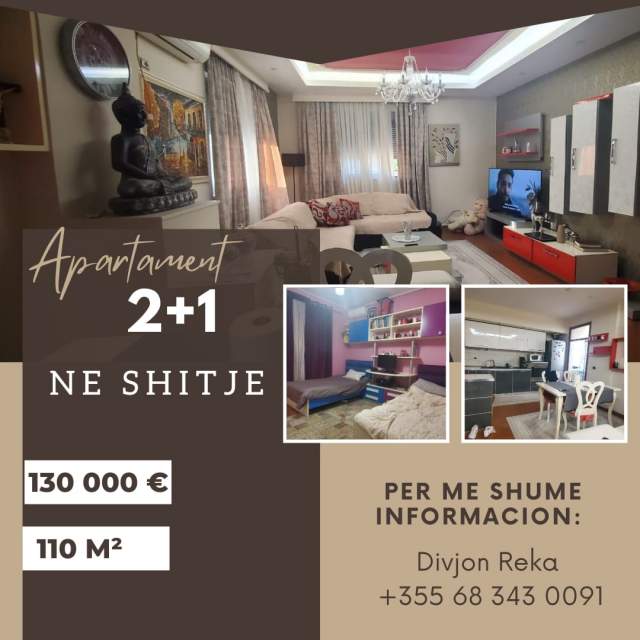 Kucove, shitet apartament 2+1+BLK Kati 2, 110 m² 130.000 Euro (Rruga : "Tom Karadaku")