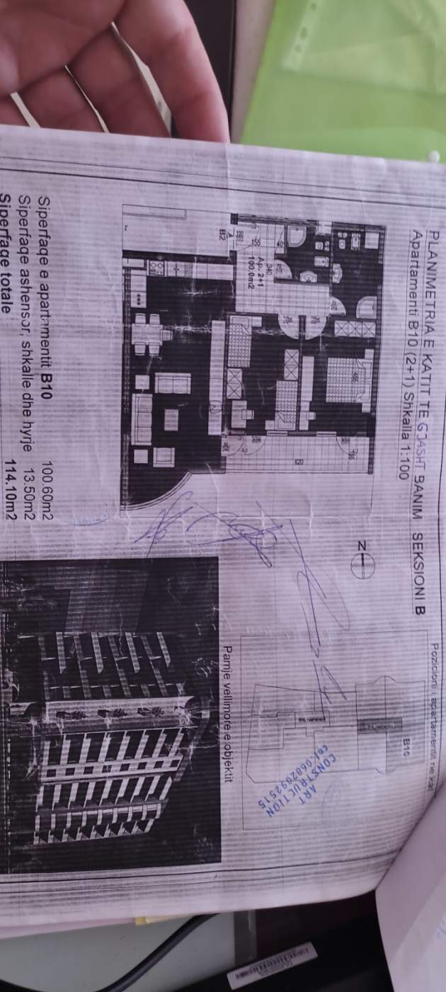 Tirane, shitet apartament 2+1+BLK Kati 1, 114 m² 1.000 Euro/m2 (Adresa:  Astir. Rr Mikel  Maruli)
