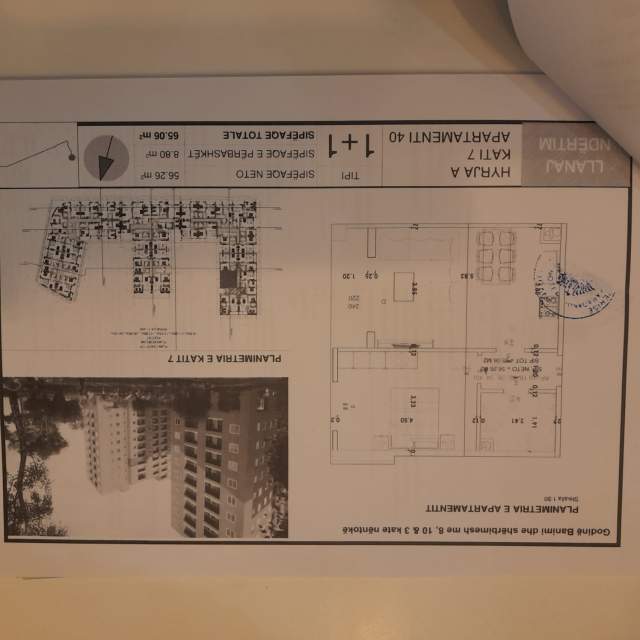 Tirane, shitet apartament 1+1+BLK Kati 7, 65 m² 950 Euro/m2