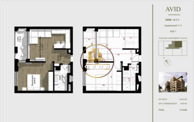 Tirane, shitet apartament Kati 3, 52 m² 1.150 Euro/m2 (Bulevardi i Ri ,Stacioni i Trenit)