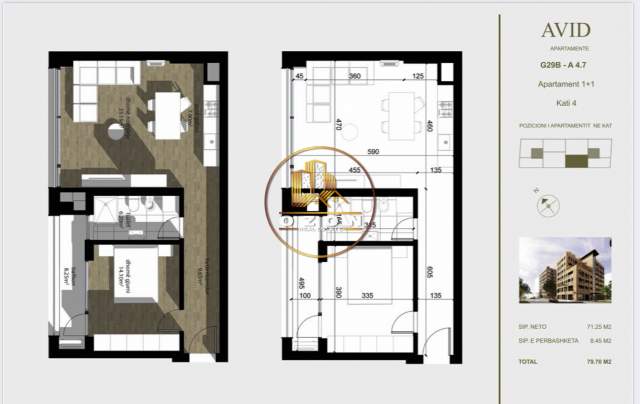 Tirane, shitet apartament Kati 3, 52 m² 1.150 Euro/m2 (Bulevardi i Ri ,Stacioni i Trenit)