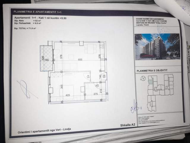 Tirane, shitet apartament 1+1+BLK Kati 1, 72 m² 75.000 Euro (dritan hoxha)