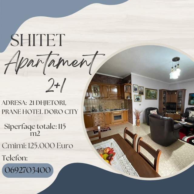 Tirane, shitet apartament 115 m² 125.000 Euro (prane hotel Doro City)
