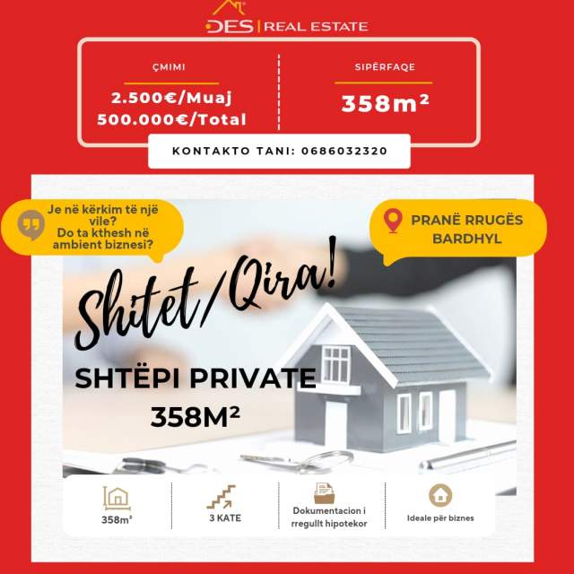 Tirane, shitet Vile Kati 3, 358 m² 500.000 Euro