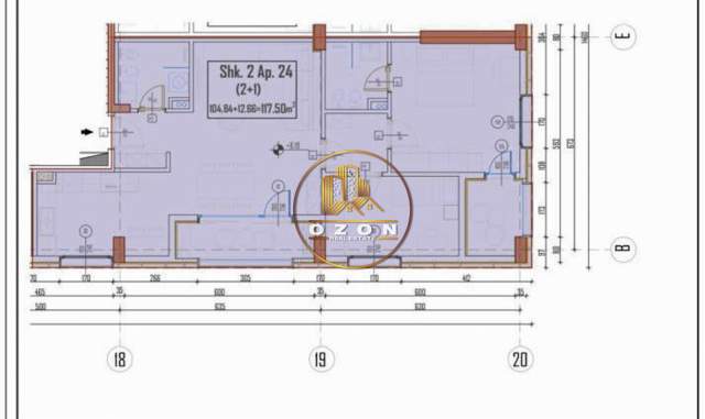 Tirane, shitet apartament 2+1+A+BLK Kati 2, 117 m² 1.100 Euro/m2 (PERBALLE DOGANES)