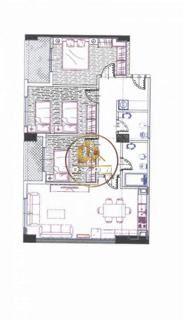 Tirane, shitet apartament 3+1+A+BLK Kati 7, 119 m² 1.380 Euro/m2 (Stacioni i Trenit)