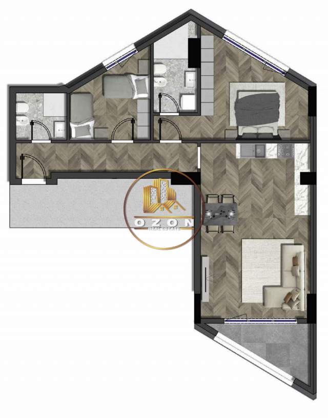 Tirane, shitet apartament 2+1+A+BLK Kati 7, 119 m² 1.400 Euro/m2 (RRUGA DRITAN HOXHA)