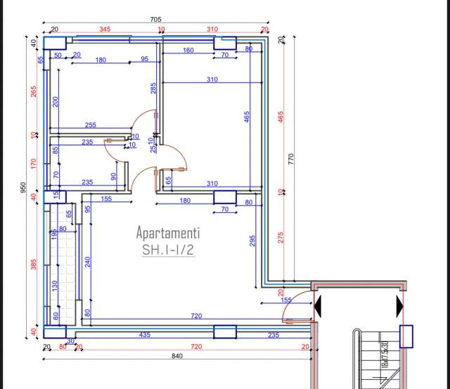 Tirane, shitet apartament 2+1 Kati 1, 73 m² 87.000 Euro (Rruga Aleksander Moisiu)