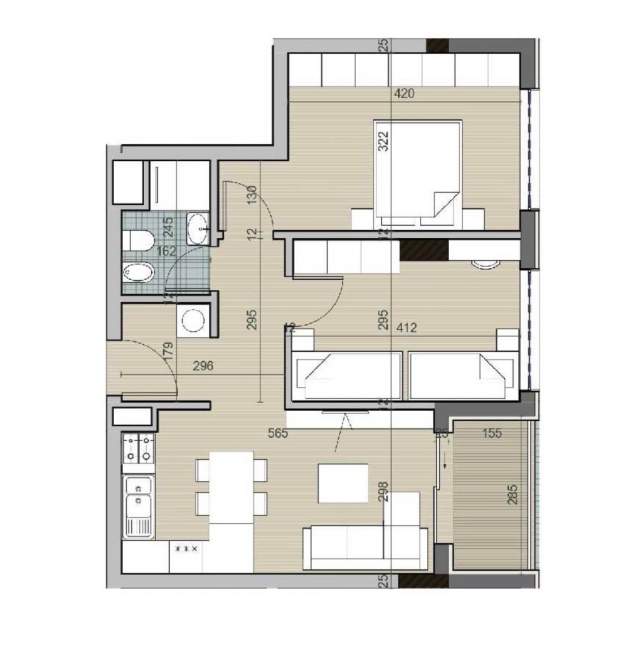 Tirane, shitet apartament 2+1 Kati 4, 81 m² 55.000 Euro (Rruga Gryka e Kacanikut)