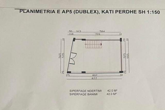 Tirane, shitet apartament duplex 1+1 Kati 1, 64 m² 45.000 Euro (Rruga e Thesarit)