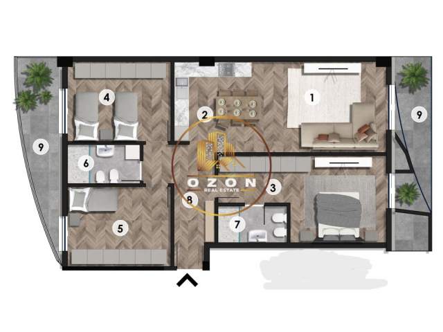 Tirane, shitet apartament 3+1+A+BLK Kati 12, 152 m² 1.450 Euro/m2 (Mine Peza)