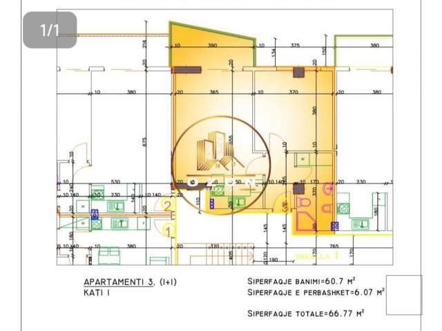 Pogradec, shitet apartament 1+1+A+BLK Kati 1, 67 m² 62.000 Euro (POGRADEC PRANE LIQENIT)