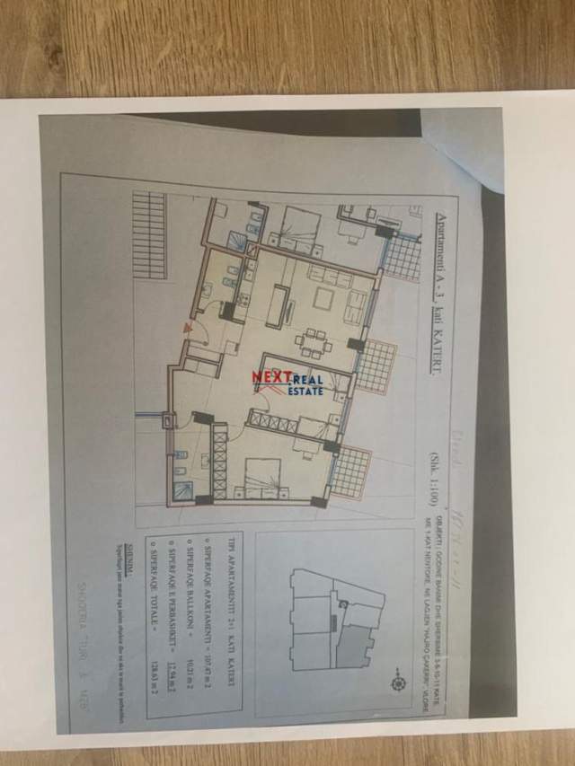 Vlore, shitet apartament 2+1+A+BLK Kati 4, 128 m² 154.356 Euro (Sheshi I Flamurit, Vlore)