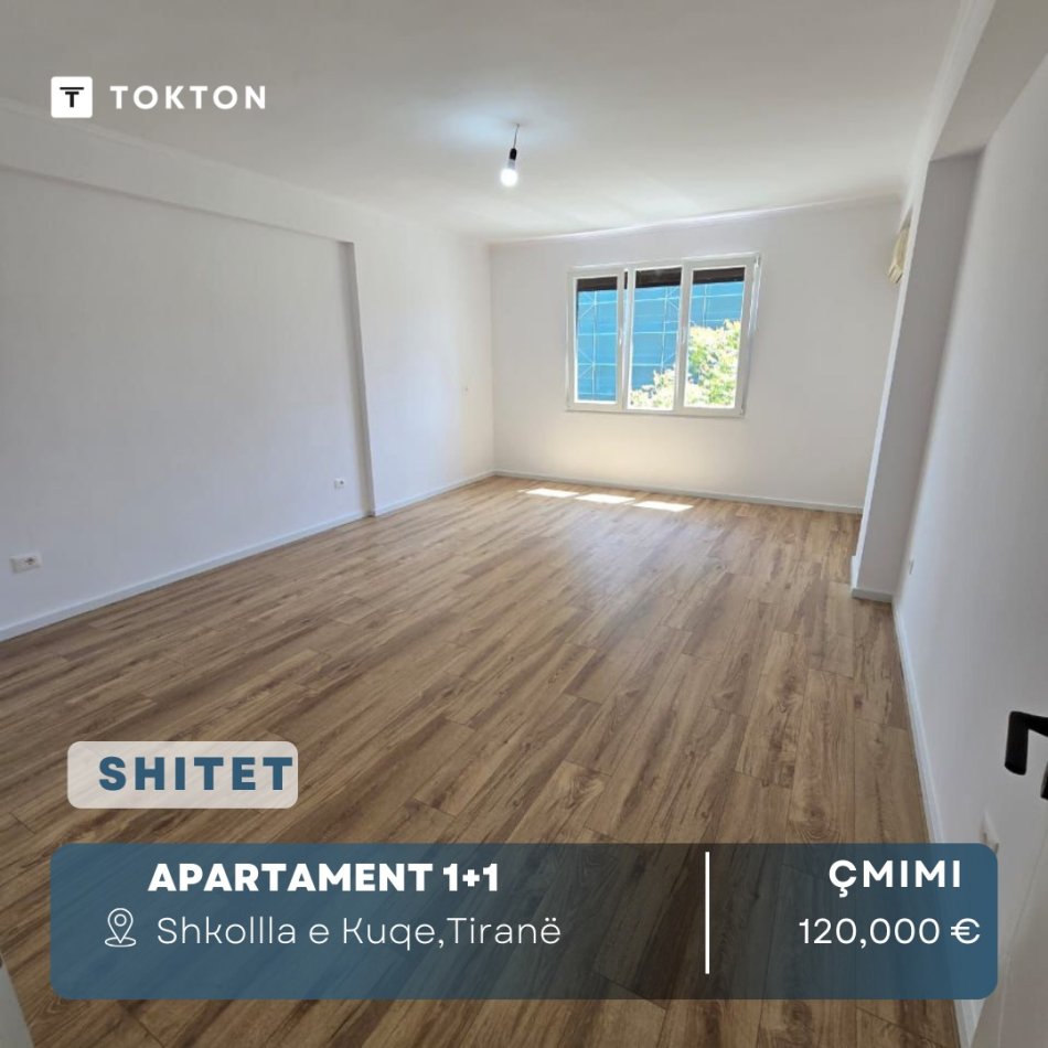 Tirane, Shitet apartament 1+1, Kati 4, 71 m² 120,000 € (Rruga Riza Cerova, Shkolla e Kuqe, Tiranë)