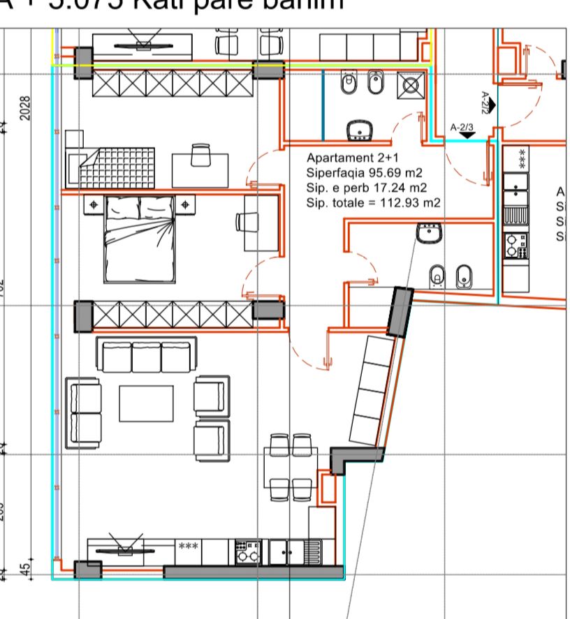 Tirane, shitet apartament 2+1, Kati 1, 112 m² 237,300 € (Pazari i ri)