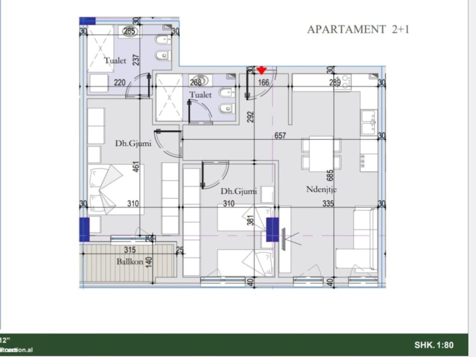 Tirane, shitet apartament 2+1+Aneks+Ballkon Kati 1, 94 m² 103,500 € (Tirana Entry 2)