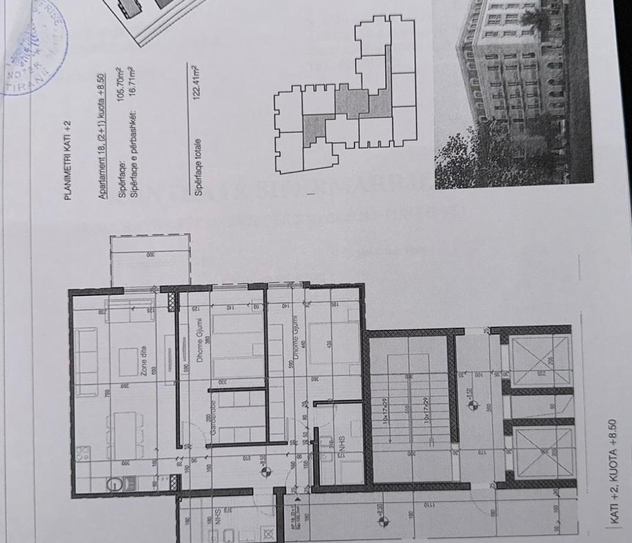 Tirane, shitet apartament 2+1+Ballkon Kati 3, 122 m² 165.300 € (Rezidenca Porta e Re)