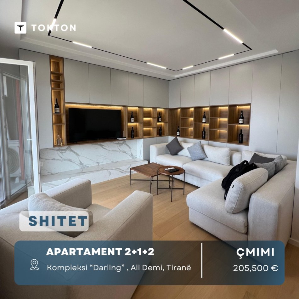 Në shitje, Apartament 2+1+2 📍Kompleksi "Darling", Ali Demi, Tiranë