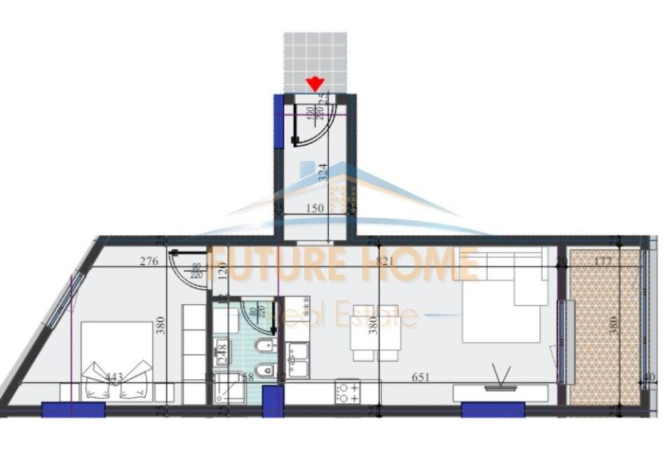 Tirane, shitet apartament 1+1 Kati 3, 80 m² 118.500 € (Rruga Dritan Hoxha)