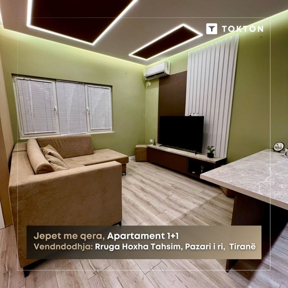 Tirane, jepet me qera apartament 1+1+Ballkon Kati 6, 48 m² 450 € (Rruga Hoxha Tahsim)