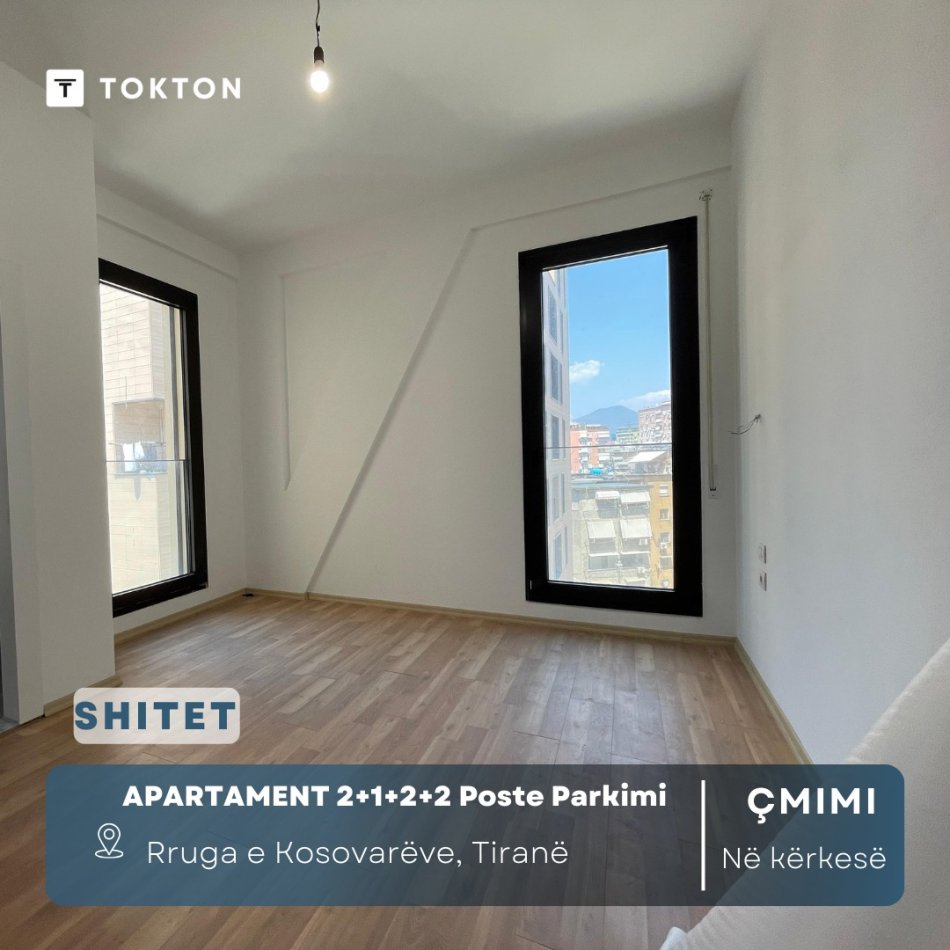shitet apartament 2+1+2+2 Poste parkimi,  Kati 5, 124 m² 322.400 € (Rruga e Kosovareve)