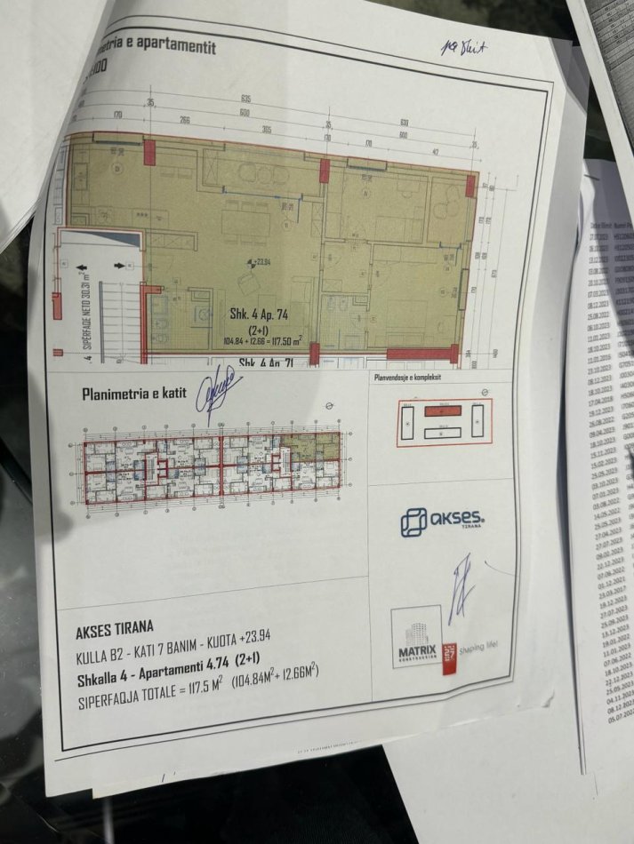 Tirane, shitet apartament 2+1 Kati 7, 117 m² 147.000 € (DOGANA TIRANE)