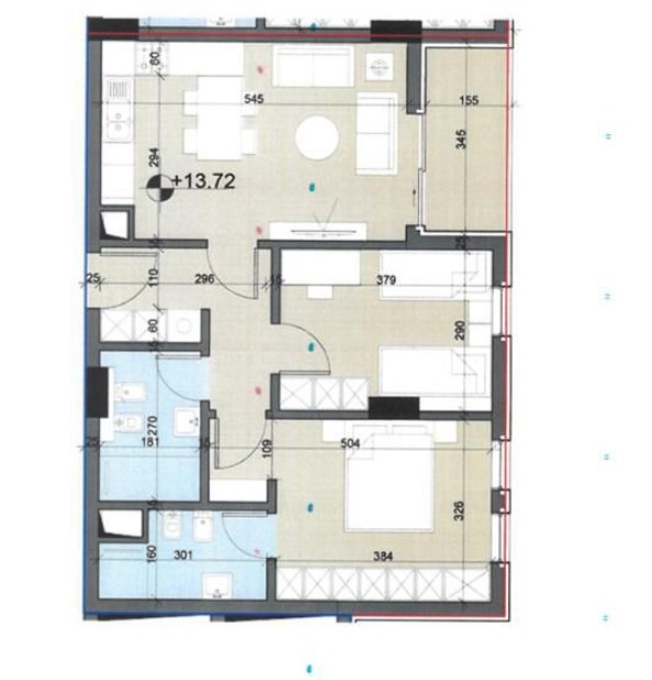 Tirane, shitet apartament 2+1+Ballkon Kati 4, 91 m² 99.800 € (Univers City)