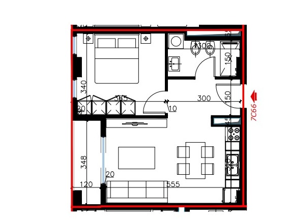 Tirane, shitet apartament 1+1+Ballkon Kati 6, 61 m² 58.000 € (Kompleksi Univers City)