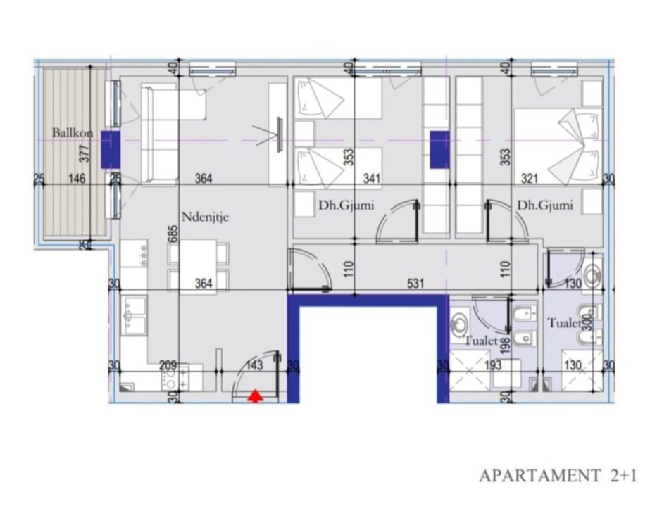 Tirane, shes apartament 2+1 Kati 7, 95 m² 103.000 € (laprake)