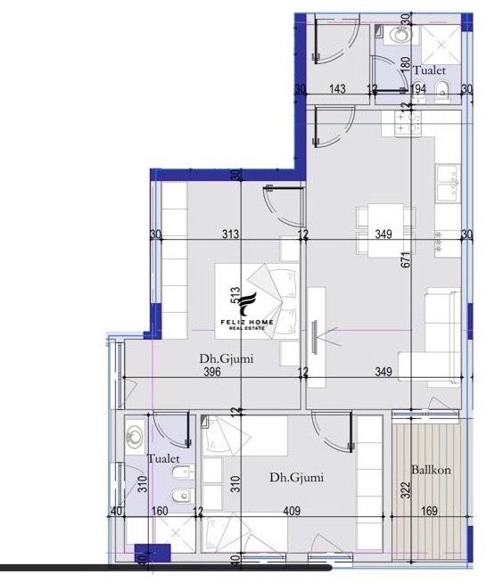 Tirane, shitet apartament 2+1+Ballkon Kati 5, 93 m² 102.600 € (LAPRAKE)