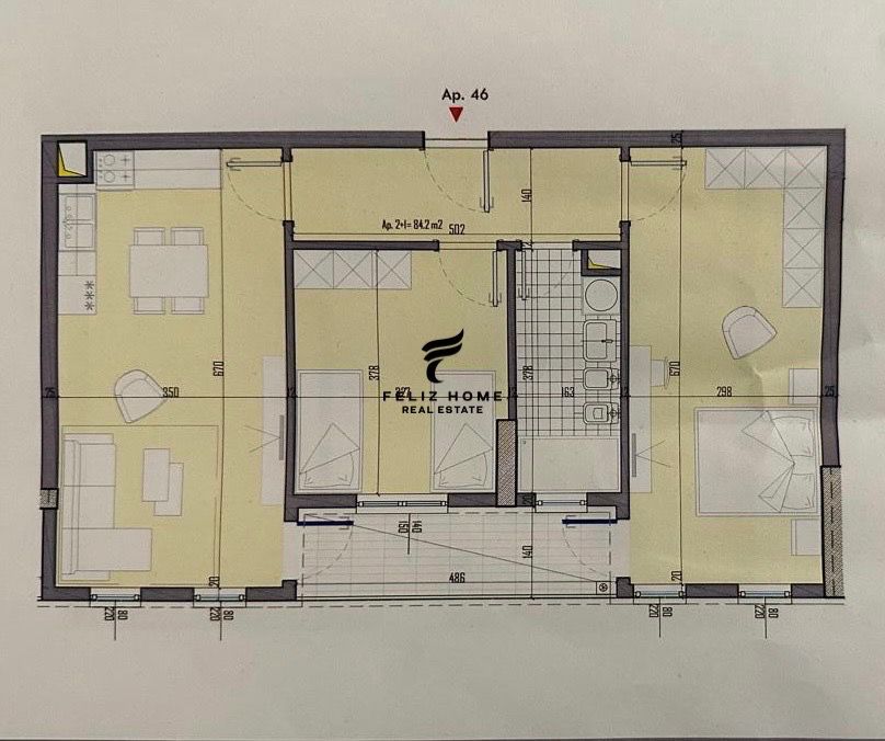 Tirane, shitet apartament 2+1+Ballkon Kati 8, 96 m² 116.000 € (UNIVERS CITY)