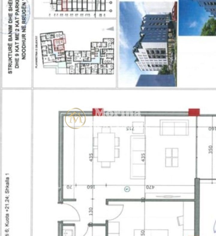 Tirane, shitet apartament 1+1 Kati 6, 77 m² 98.000 € (Ali Demi)