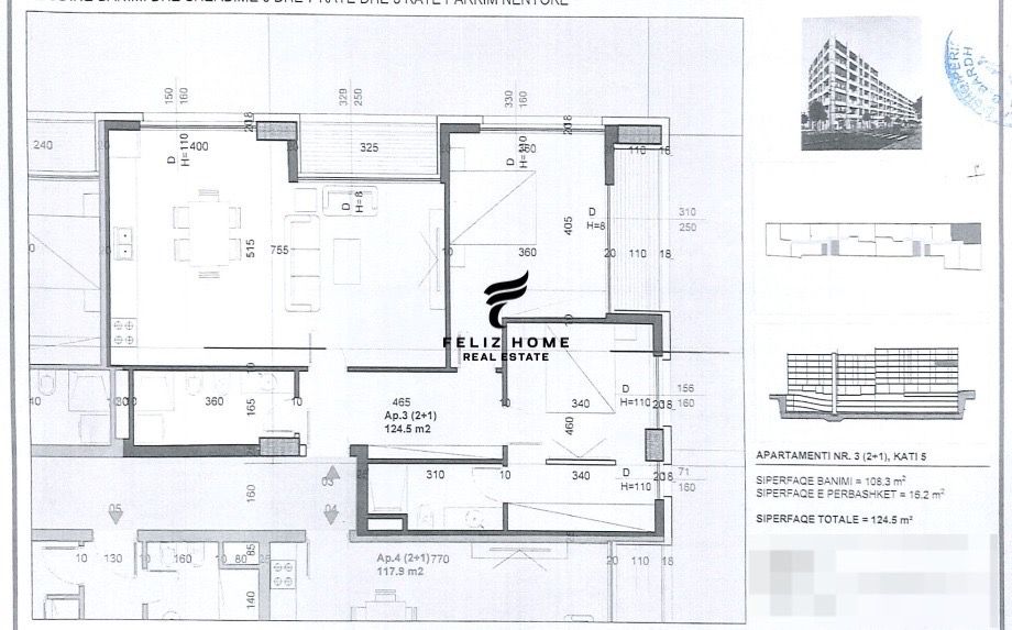 Tirane, shitet apartament 2+1+Ballkon Kati 5, 124 m² 174.000 € (BULEVARDI I RI)