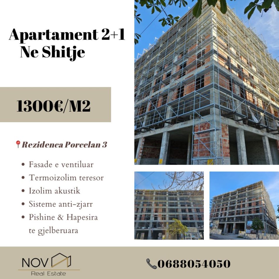 Tirane, shitet apartament 2+1 Kati 7, 116 m² (Rruga Xhanfize Keko)