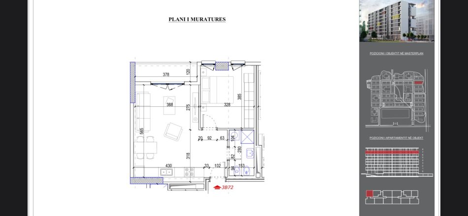 Tirane, shitet apartament 1+1+Ballkon Kati 7, 65 m² 66.500 € (Univers City)