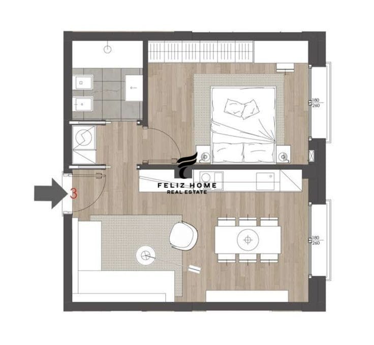 Tirane, shitet apartament 1+1 Kati 2, 56 m² 140.000 € (MYSLYM SHYRI)