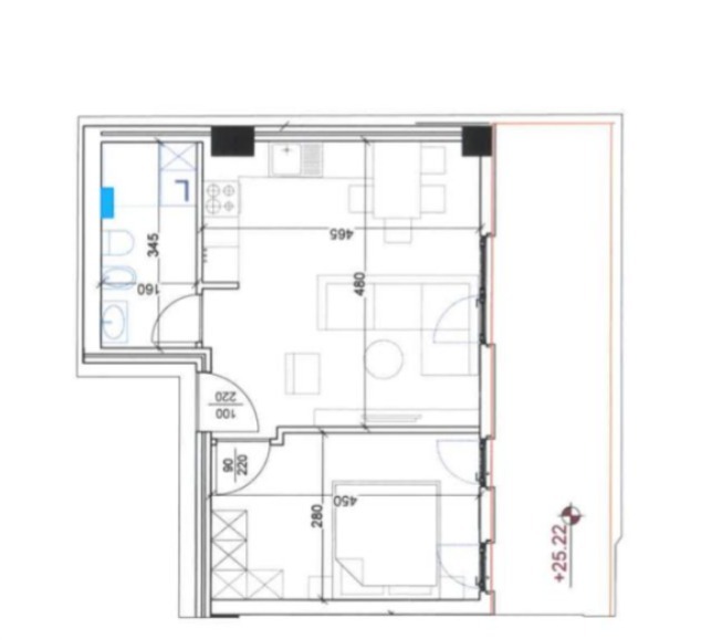 Tirane, shitet apartament 1+1 Kati 7, 58 m² 102.300 € (Rruga Dritan Hoxha)